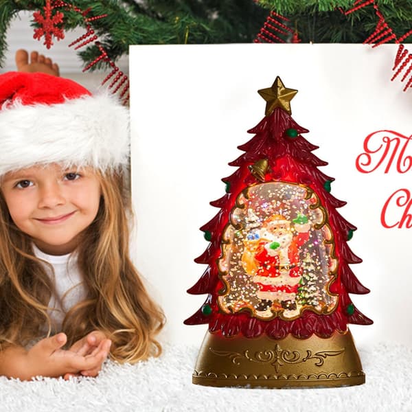 Jule-snekuglelygte, batteridrevet, indendørs og udendørs julepynt red elder