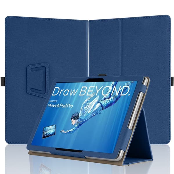 Skyddsfodral för Wacom MovinkPad Pro 14, PU-läder, handrem, stativfunktion