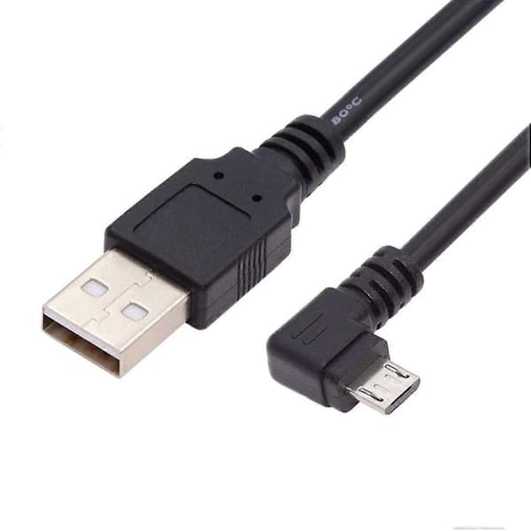 CY 1.0M Venstrevinklet 90 Graders Micro USB 5Pin til USB 2.0 Data Opladerkabel til Telefon Tablet