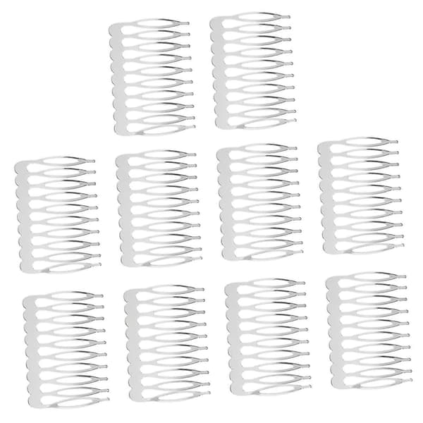 5x 10 stk Metall Blank Hårkammer Hårspenner