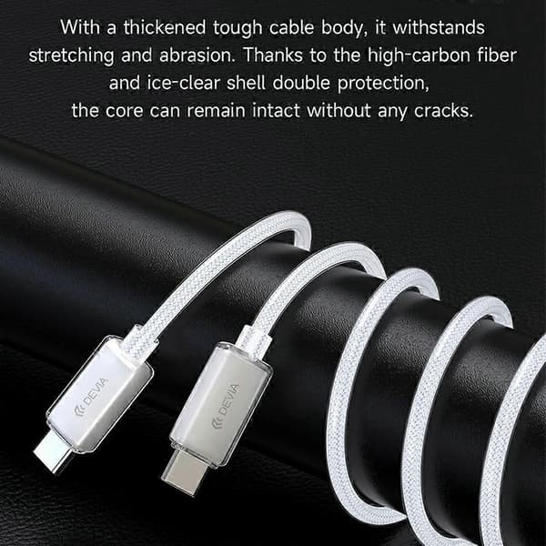 DEVIA EC688 Extreme Speed Series 1,5 m Type-C til Type-C datakabel PD 60W hurtigladekabel