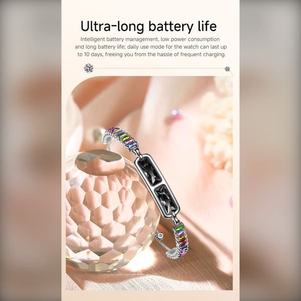 Smart Fitness Tracker, Sort & Hvid Diamant, Pulsmåler & Søvnmonitor, Aktivitetsarmbånd