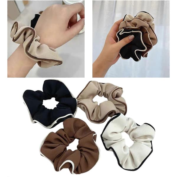 4 st Eleganta Hårband Scrunchies Hög Elastisk Hårband