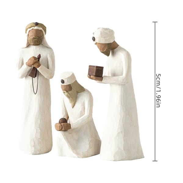 De tre vise männen julkrubba, Jesus födelse krubbfigurer, religiös juldekoration