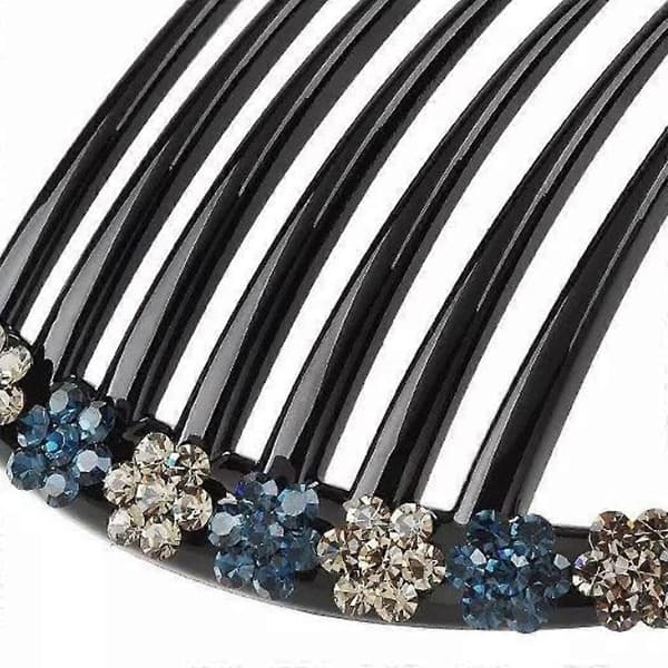 2X Dame Hår Sidekam Rhinestones Hårkam Clips Spænde Knold Maker