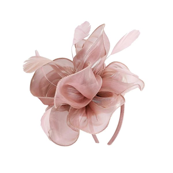 Bryllupsfascinator Hatt Dame Fjær Blomst Hårbånd Kirkete Selskap Hodeplagg E