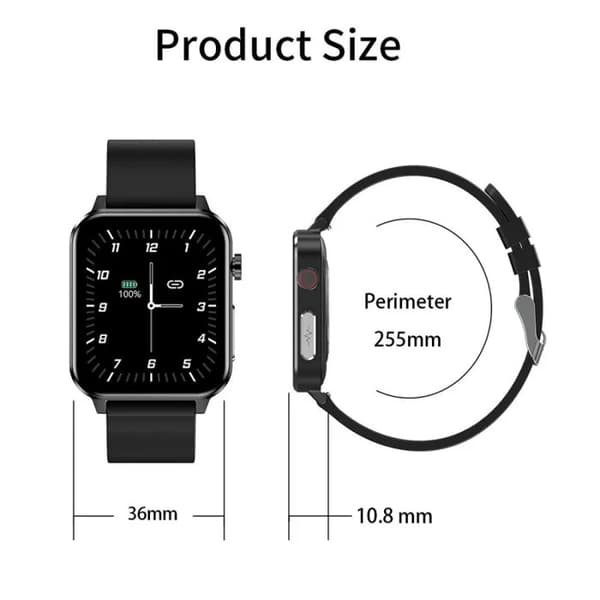 Brun Læder Smartwatch 1.7\" IP68 Fitness Tracker, Sundhedsmonitor, Bluetooth 5.0
