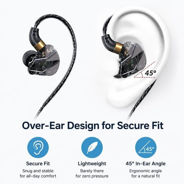 Kablet In-Ear Gaming Headset med Mikrofon, USB Dobbel Plugg, PC Datamaskin K21 dual plug interface black