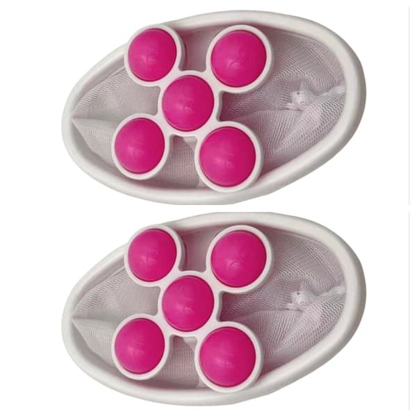Flytande luddfilter hårfångare 2-pack, rosa, tvättmaskinstillbehör