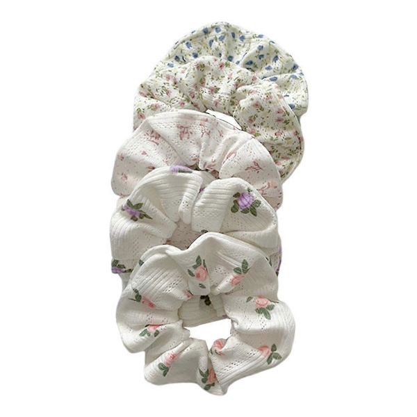 Store Hårelastikker Elastiske Hårbånd Hestehaleholder Slips Tilbehør til 5PCS White