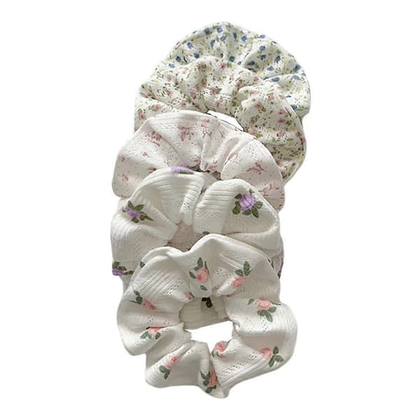 Store hårstrikker Elastiske hårbånd Hestehaleholder Slips Tilbehør for 5PCS White