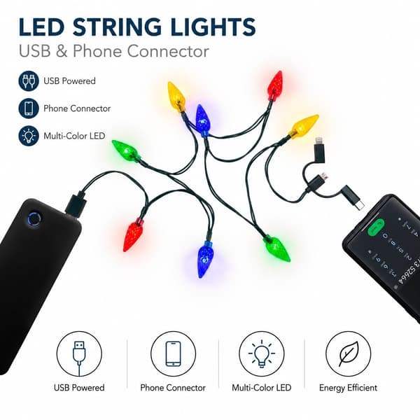 USB-latauskaapeli LED-valoilla, 90 cm, monivärinen, älypuhelimille, Micro-USB, USB-C, Lightning