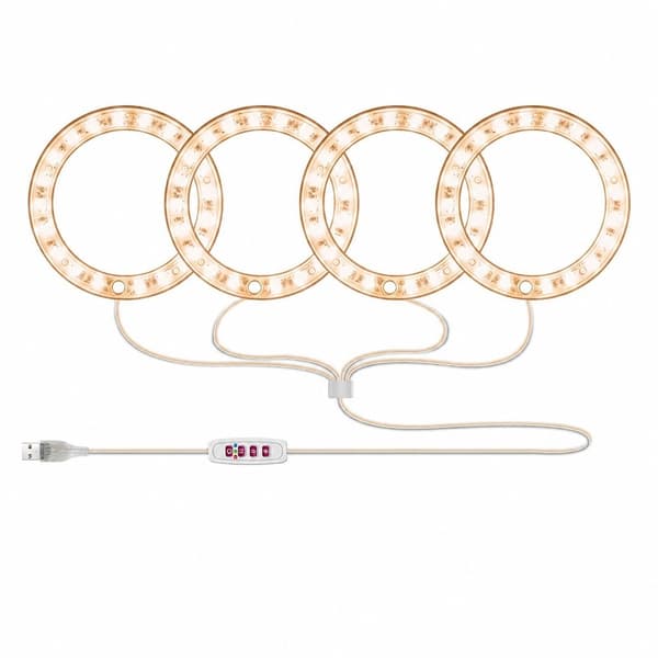 LED Ring Plantegroeilys, Fuldt Spektrum, USB, Indendørs, til Sukkulenter
