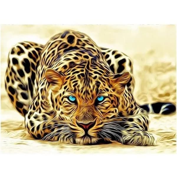 5D Diamantmålningssats, Leopard Korsstygn, 30x40cm, DIY Väggdekor för Vardagsrum Sovrum