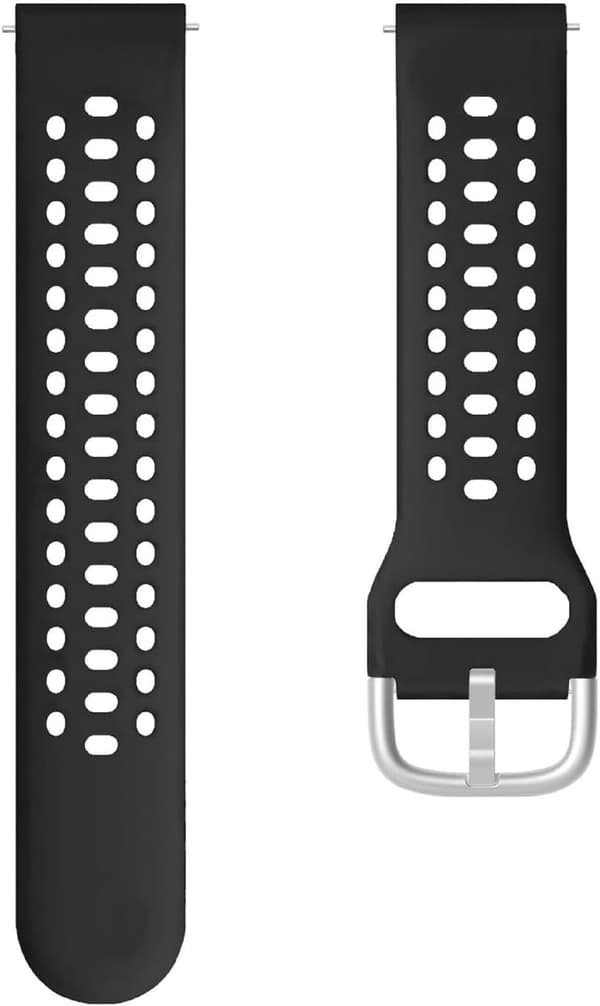 Silikone urrem kompatibel med Amazfit Active 2, sort, slidstærk åndbar rem