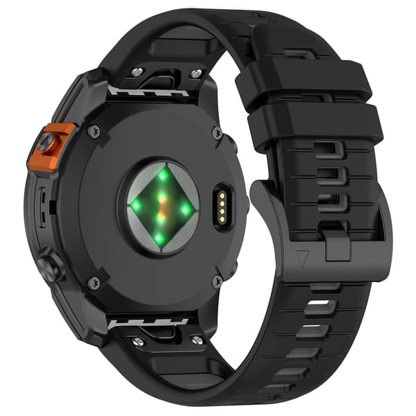 Silikone urrem til Garmin Fenix/Epix, 22 mm, tofarvet sort grå, quick release