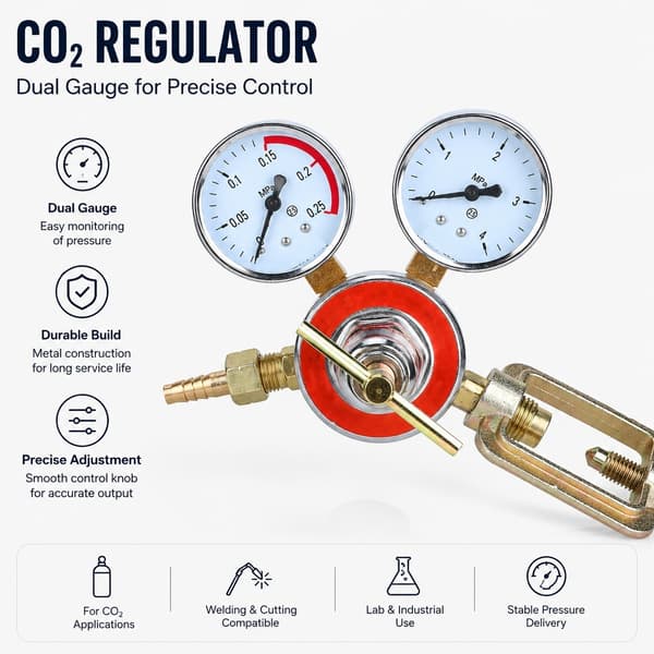 Acetylen trykregulator manometer, 0,25x4MPa, reduktionsventil til svejsning
