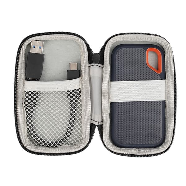 EVA Hard Case for SanDisk Extreme Portable SSD SDSSDE60-500G, støtsikker, svart
