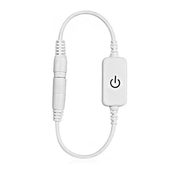 Mini LED Dimmer Berøringsbryter, 12-24V 4A, Ensfarget, Lysstyrkekontroller, Hvit