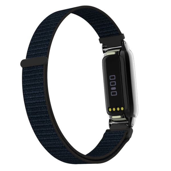 Nylon Loop Sportsrem kompatibel med Fitbit Luxe, justerbar, sort