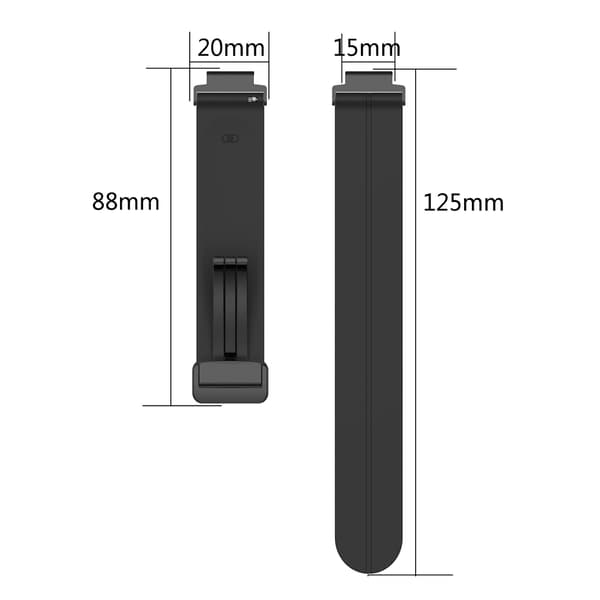 Silikoneurrem til Garmin Forerunner 220/230/235/620/630/735, Sort, 15/20mm