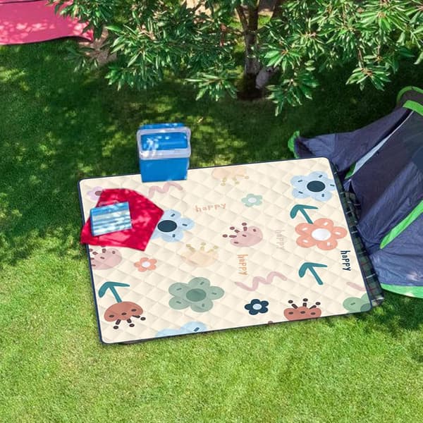 Vandtæt udendørs picnictæppe, stor strandmåtte til ferier og camping