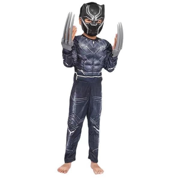 Barn Wolverine Black Panther Kostym, Spandex Superhjälte Halloween Scendräkt