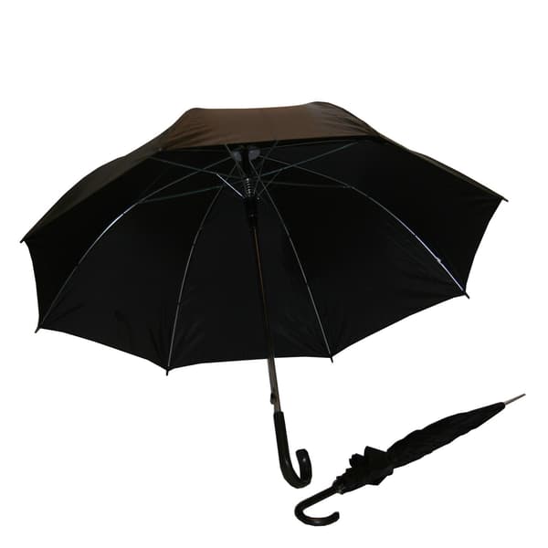 Svart Automatisk Paraply, 100 cm Diameter, Polyester, Vindtett