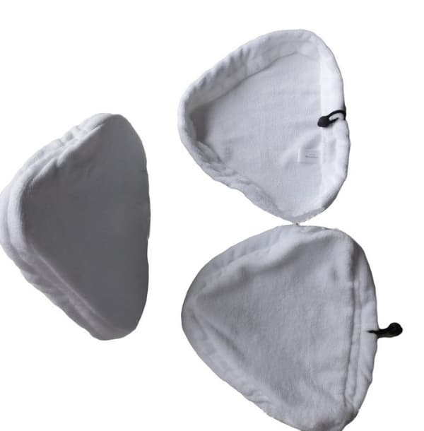 Erstatningsmoppepuder til H2O dampmoppe, 3-pak, hvid, vaskbar mikrofiber