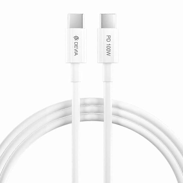DEVIA EC317 Smart Series 1,5m Type-C til Type-C PD 100W Hurtigopladningskabel TPE Datakabel