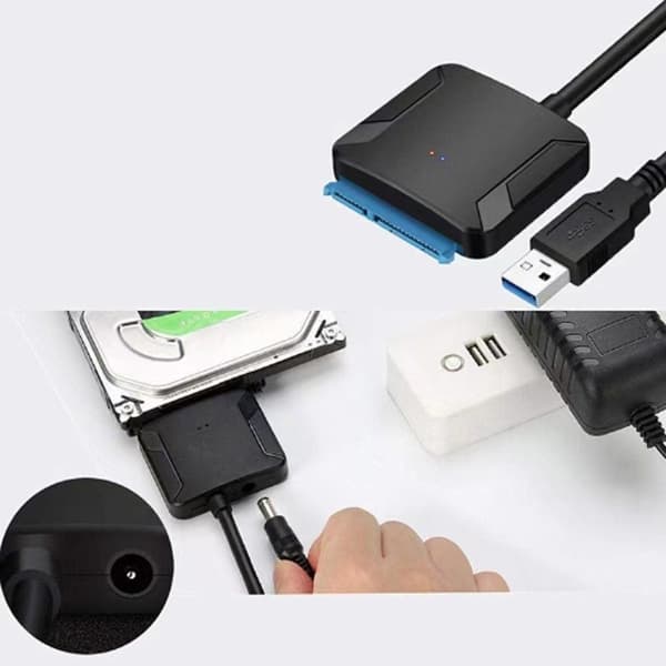 USB 3.0 till SATA-adapterkabel för 2,5/3,5 tums hårddisk, dataöverföring