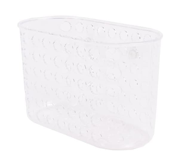 Duschkorg med sugkoppar, stor, klar plast, badrumsarrangör, transparent