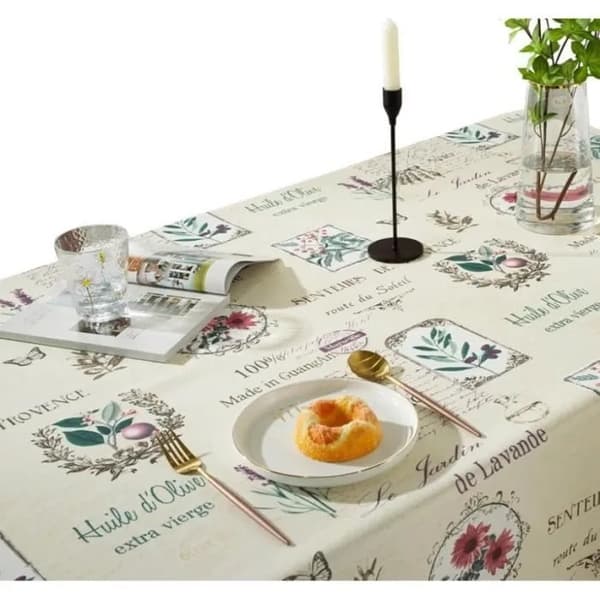 Rektangulär duk 140x200 cm, polyester, fläckbeständig, tvättbar, vit