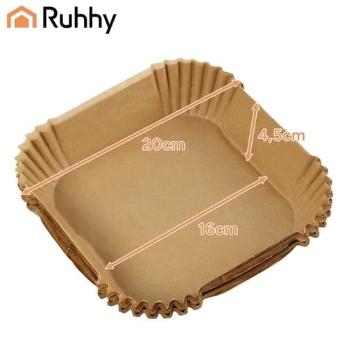 Airfryer-pappersformar 16 cm, 100-pack, non-stick silikonbelagda, engångs, oljebeständiga