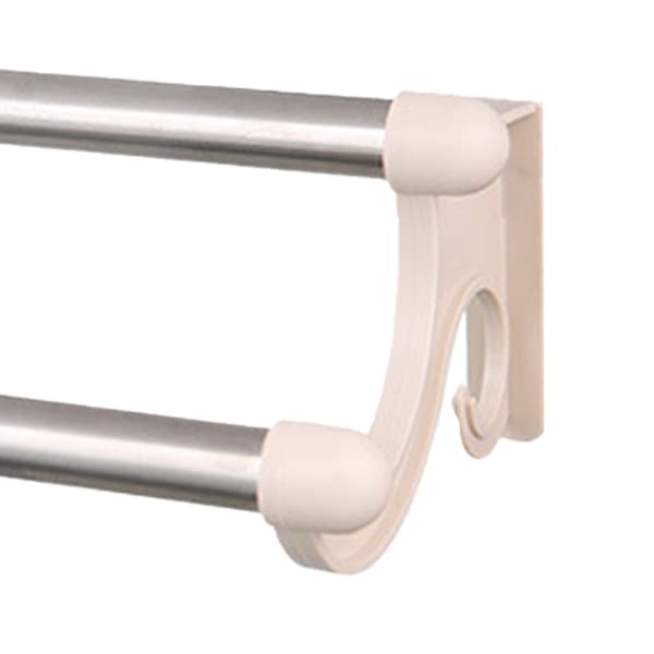 Dobbel håndklestang veggmontert, beige, plast rustfritt stål, badehåndklestativ for baderom