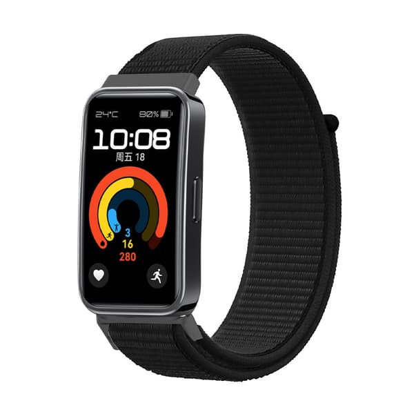 Nylon Urrem til Huawei Band 9/8, Justerbar, Sort
