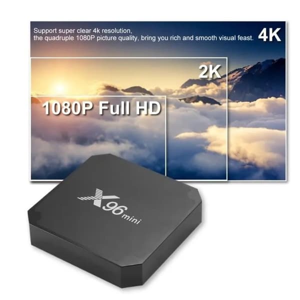 X96 Mini Android TV-boks, Android 7.1, Amlogic S905W Quad-Core, 2GB+8GB, 4K HD WiFi Mediaspiller