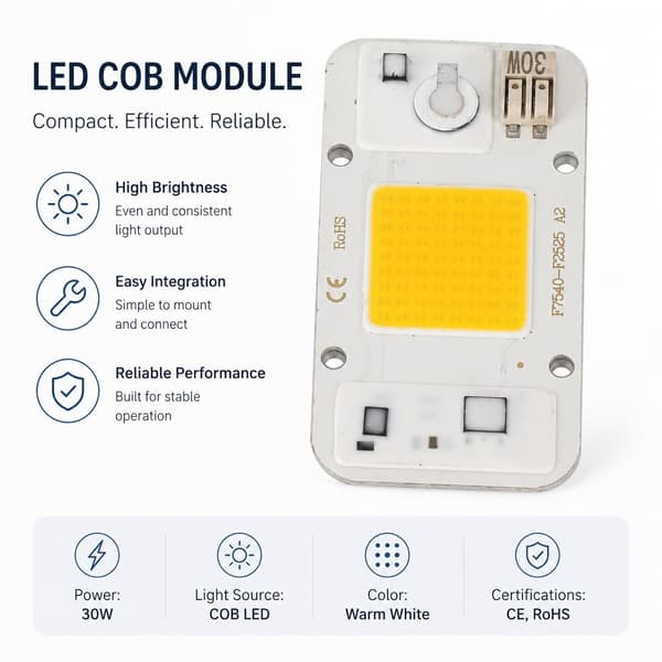 30W LED-chip integrert lampeperle, høytrykksfri drift, for plantelys