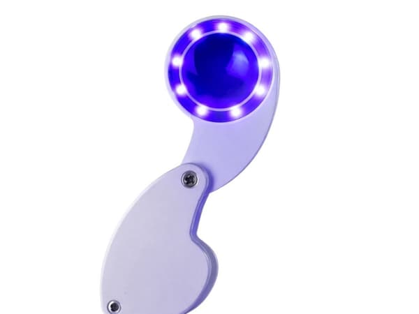 LED USB Uppladdningsbart Förstoringsglas, 60X, Vikbart, för Läsning och Hobby