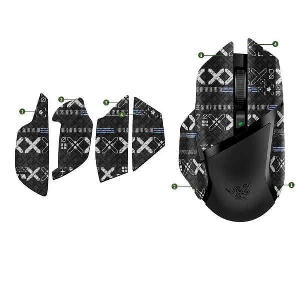 Grepptejp för Razer Basilisk V2 Pro, PU-musgrepp, halkfri, exakt kontroll