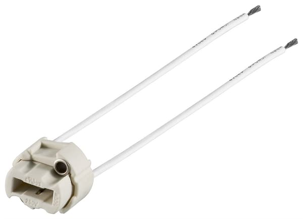 G9 Lamphållare, Beigevit Keramik, Dubbelplats, 0.15m Kabel, Plug-in Montering
