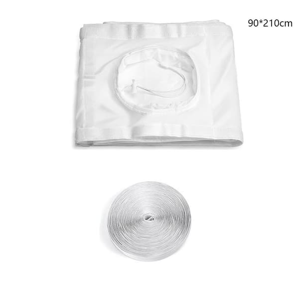 Skydedørsventilationssæt til bærbar AC, hvid, 90 cm, polyester, nem installation
