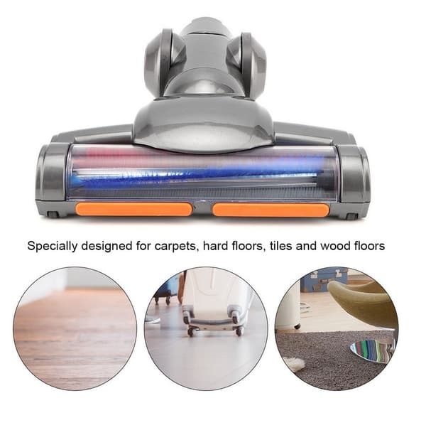 Moottoroitu lattiaharjapää yhteensopiva Dyson V6/DC62/DC45/DC44/DC59 kanssa, harmaa