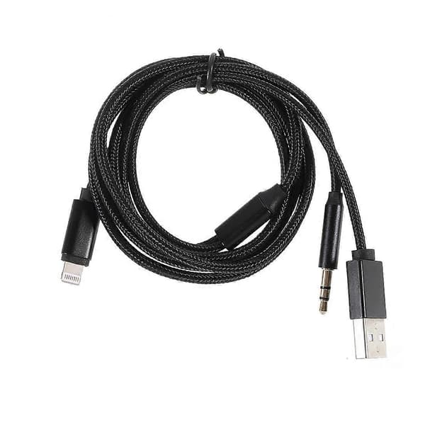 Lightning til 3,5 mm+USB-opladning Audio AUX-adapterkabel til iPhone iPad