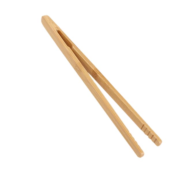 Brödtång i bambu, 18 cm trä-brödtång för matlagning, ost, bacon, bröd