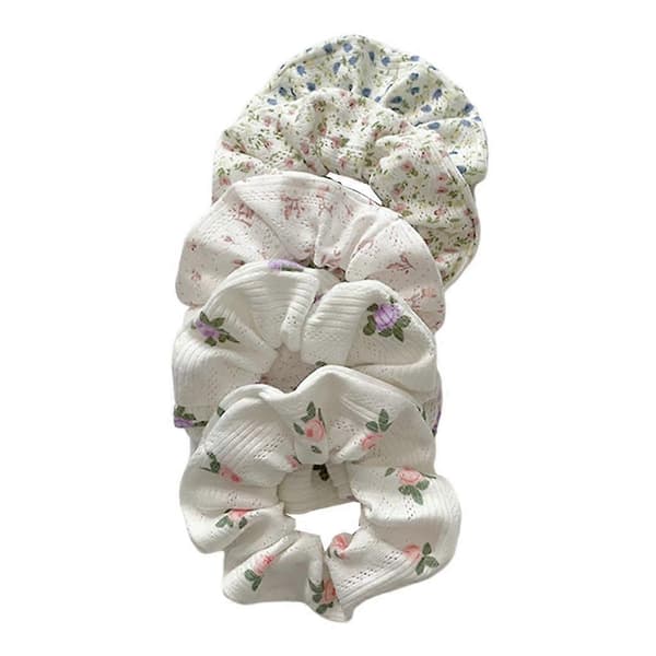 Store hårstrikker Elastiske hårbånd Hestehaleholder Slips Tilbehør for 5PCS White