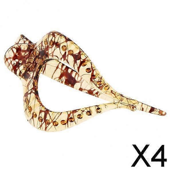 2-4pk Stor Hjerteformet Akryl Hårklype Bananklips Klemme Lys Kaffe 4 Pcs