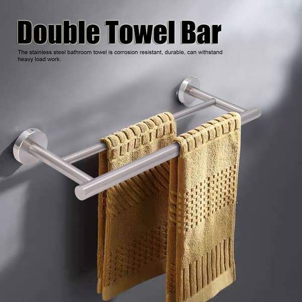 Dobbel håndklestang, rustfritt stål, moderne stil håndkleholder for baderom