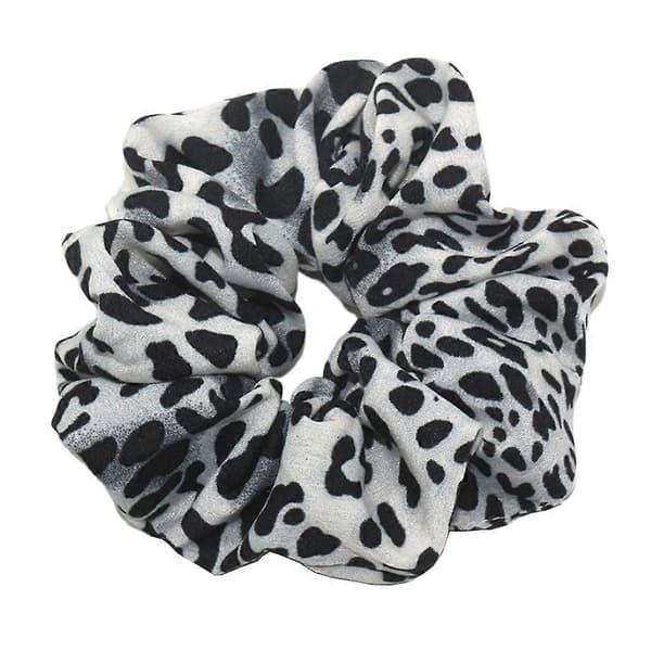 2 stk. Leopard Scrunchies til Kvinder Hestehaleholder White Leopard