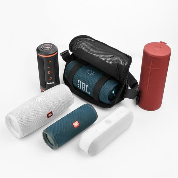Bluetooth Højttaler Brysttaske, Sort, Vandafvisende Nylon, Justerbar Rem, til Cykling